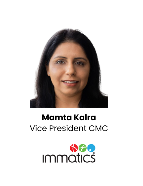 Mamta Kalra Vice President CMC, Immatics